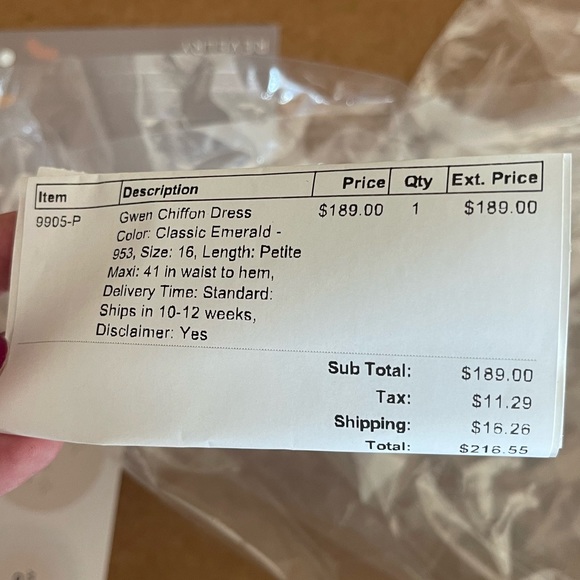 Revelry Gwen Chiffon Dress Emerald Green Size 16 Petite Length - Picture 6 of 12